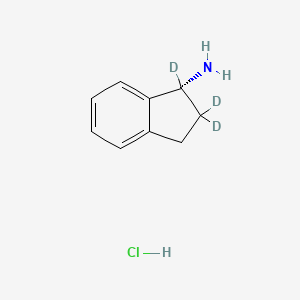Chemical structure of (R)-1-Aminoindane-d3 Hydrochloride