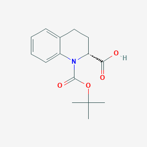 Chemical structure of (r)-1-Boc-3,4-dihydro-2h-quinoline-2-carboxylic acid