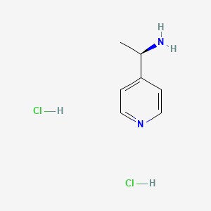 Chemical structure of (R)-1-(Pyridin-4-yl)ethanamine dihydrochloride