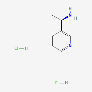 Chemical structure of (R)-1-(Pyridin-3-yl)ethanamine dihydrochloride