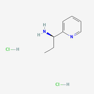 Chemical structure of (R)-1-(Pyridin-2-yl)propan-1-amine dihydrochloride