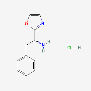 Chemical structure of (R)-1-(Oxazol-2-yl)-2-phenylethanamine hydrochloride