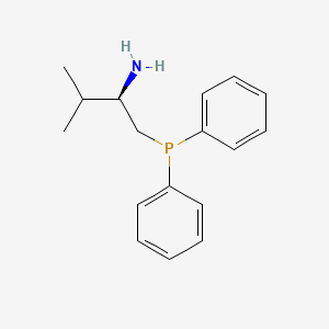 Chemical structure of [(2R)-2-amino-3-methylbutyl]diphenylphosphane