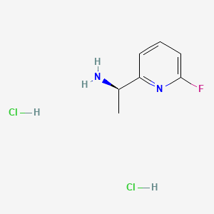 Chemical structure of (R)-1-(6-Fluoropyridin-2-yl)ethanamine dihydrochloride