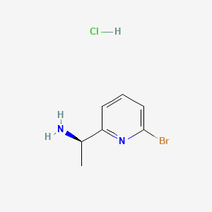 Chemical structure of (R)-1-(6-Bromopyridin-2-yl)ethanamine hydrochloride