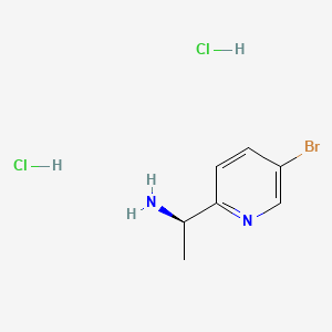 Chemical structure of (r)-1-(5-Bromo-pyridin-2-yl)-ethylamine dihydrochloride