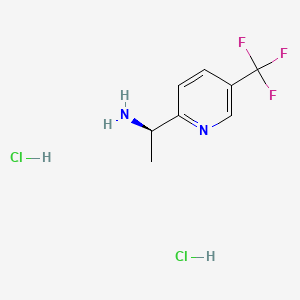 Chemical structure of (R)-1-(5-(Trifluoromethyl)pyridin-2-yl)ethanamine dihydrochloride