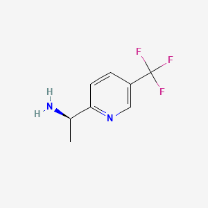 Chemical structure of (R)-1-(5-(Trifluoromethyl)pyridin-2-yl)ethanamine