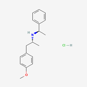 Chemical structure of (R)-1-(4-methoxyphenyl)-N-((R)-1-phenylethyl)propan-2-amine hydrochloride