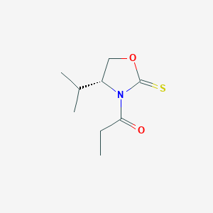 Chemical structure of (R)-1-(4-Isopropyl-2-thioxooxazolidin-3-yl)propan-1-one