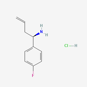 Chemical structure of (R)-1-(4-Fluorophenyl)but-3-en-1-amine hydrochloride