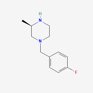 Chemical structure of (R)-1-(4-fluorobenzyl)-3-methylpiperazine