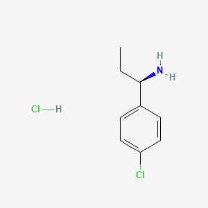 Chemical structure of (R)-1-(4-Chlorophenyl)propan-1-amine hydrochloride