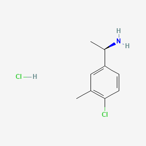 Chemical structure of (R)-1-(4-Chloro-3-methylphenyl)ethanamine hydrochloride