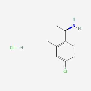 Chemical structure of (R)-1-(4-Chloro-2-methylphenyl)ethanamine hydrochloride