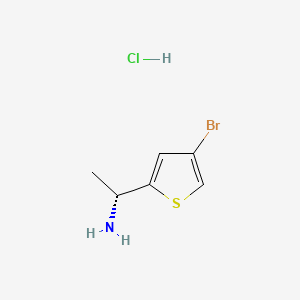 Chemical structure of (R)-1-(4-Bromothiophen-2-yl)ethan-1-amine hydrochloride