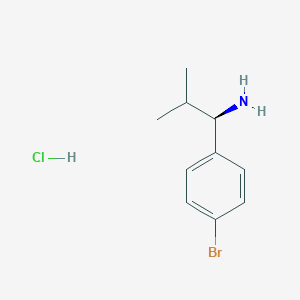 Chemical structure of (R)-1-(4-Bromophenyl)-2-methylpropan-1-amine hydrochloride