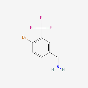 Chemical structure of (R)-1-(4-Bromophenyl)-2,2,2-trifluoroethanamine