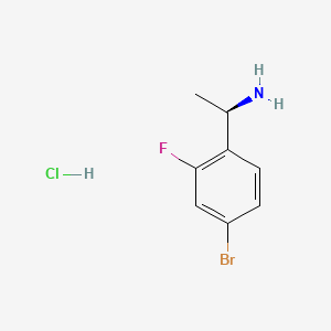 Chemical structure of (R)-1-(4-Bromo-2-fluorophenyl)ethanamine hydrochloride