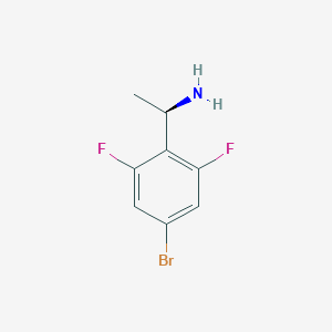 Chemical structure of (R)-1-(4-Bromo-2,6-difluorophenyl)ethanamine