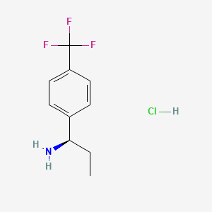 Chemical structure of (R)-1-(4-(Trifluoromethyl)phenyl)propan-1-amine hydrochloride