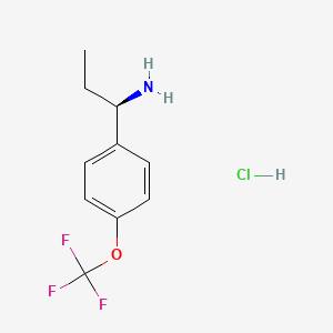 Chemical structure of (R)-1-(4-(Trifluoromethoxy)phenyl)propan-1-amine hydrochloride