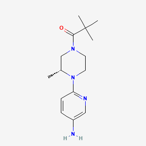 Chemical structure of (R)-1-(4-(5-Aminopyridin-2-yl)-3-methylpiperazin-1-yl)-2,2-dimethylpropan-1-one