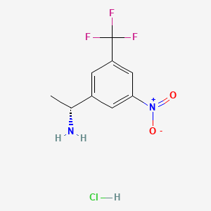 Chemical structure of (R)-1-(3-Nitro-5-(trifluoromethyl)phenyl)ethan-1-amine hydrochloride