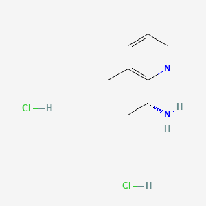 Chemical structure of (R)-1-(3-Methylpyridin-2-yl)ethanamine dihydrochloride