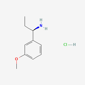 Chemical structure of (R)-1-(3-Methoxyphenyl)propan-1-amine hydrochloride