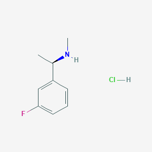 Chemical structure of (R)-1-(3-Fluorophenyl)-N-methylethan-1-amine hydrochloride