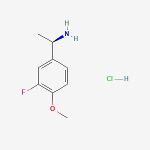 Chemical structure of (R)-1-(3-Fluoro-4-methoxyphenyl)ethanamine hydrochloride