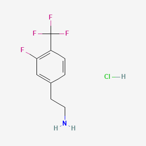 Chemical structure of (R)-1-(3-Fluoro-4-(trifluoromethyl)phenyl)ethanamine hydrochloride