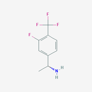 Chemical structure of (R)-1-(3-Fluoro-4-(trifluoromethyl)phenyl)ethanamine