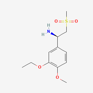 Chemical structure of (1R)-1-(3-ethoxy-4-methoxyphenyl)-2-methylsulfonylethanamine