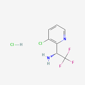 Chemical structure of (R)-1-(3-Chloropyridin-2-yl)-2,2,2-trifluoroethanamine hydrochloride