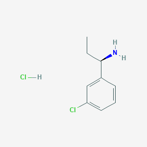 Chemical structure of (R)-1-(3-Chlorophenyl)propan-1-amine hydrochloride