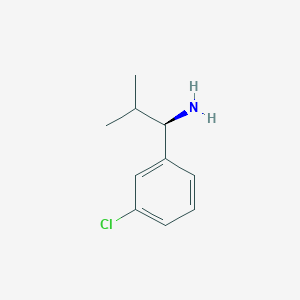 Chemical structure of (R)-1-(3-Chlorophenyl)-2-methylpropan-1-amine