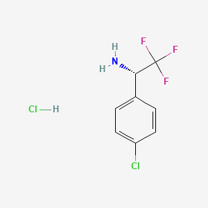 Chemical structure of (R)-1-(3-chlorophenyl)-2,2,2-trifluoroethan-1-amine hcl
