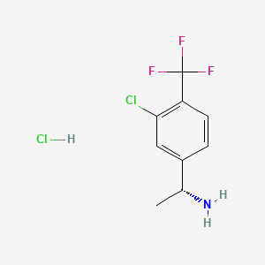 Chemical structure of (R)-1-(3-Chloro-4-(trifluoromethyl)phenyl)ethanamine hydrochloride