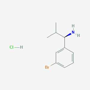 Chemical structure of (R)-1-(3-Bromophenyl)-2-methylpropan-1-amine hydrochloride