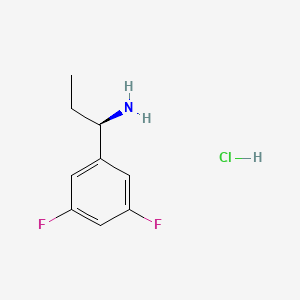 Chemical structure of (R)-1-(3,5-DIFLUOROPHENYL)PROPAN-1-AMINE-HCl