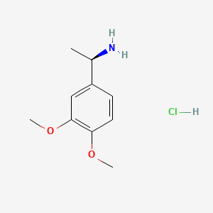Chemical structure of (R)-1-(3,4-Dimethoxyphenyl)ethanamine hydrochloride