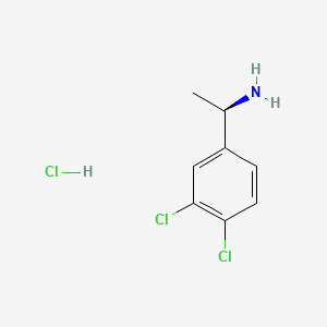 Chemical structure of (R)-1-(3,4-Dichlorophenyl)ethanamine hydrochloride