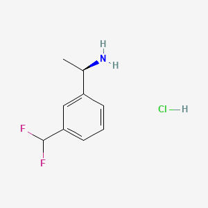 Chemical structure of (R)-1-(3-(Difluoromethyl)phenyl)ethan-1-amine hydrochloride