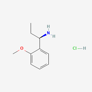 Chemical structure of (R)-1-(2-Methoxyphenyl)propan-1-amine hydrochloride