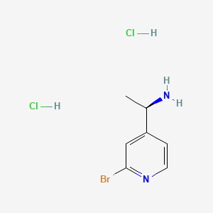 Chemical structure of (R)-1-(2-Bromopyridin-4-yl)ethanamine dihydrochloride
