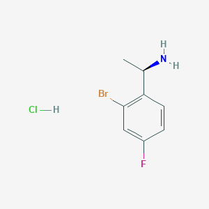 Chemical structure of (R)-1-(2-Bromo-4-fluorophenyl)ethanamine hydrochloride