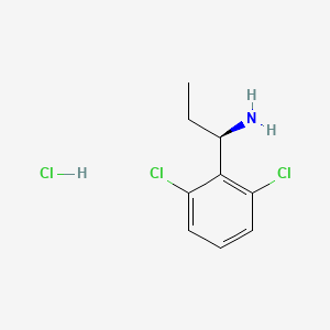 Chemical structure of (R)-1-(2,6-dichlorophenyl)propan-1-amine hcl