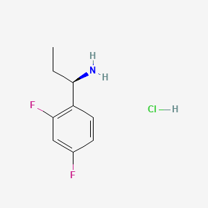 Chemical structure of (R)-1-(2,4-Difluorophenyl)propan-1-amine hydrochloride
